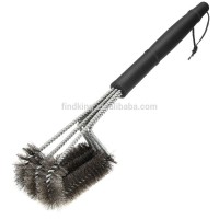 FINDKING 18" Heavy Duty 3 in 1 BBQ Grill Cleaning Brush, 3 Heads Grill Brush